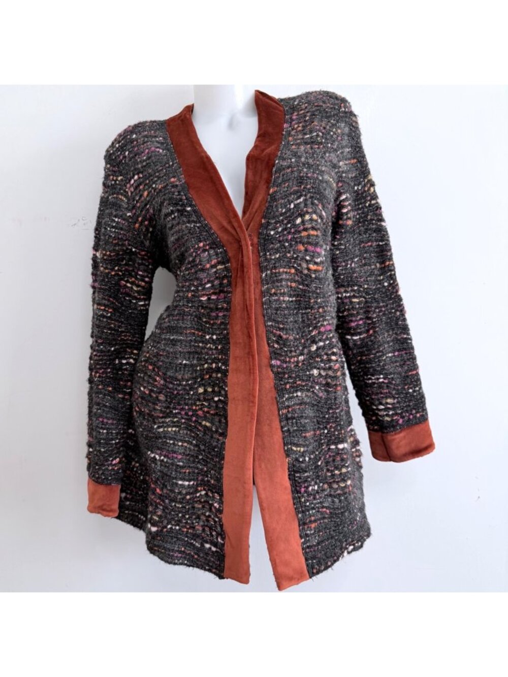 Please Italian Addition Cardigan Knit textured Sweater Coat Women Size Small